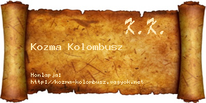 Kozma Kolombusz névjegykártya