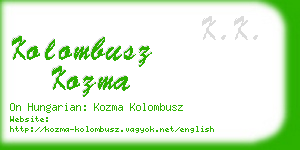 kolombusz kozma business card